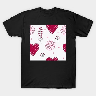 Elegance Seamless pattern with flowers T-Shirt